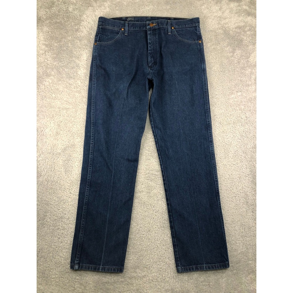 Wrangler Jeans Men 38x32 Blue Cowboy Cut Straight 13MWZ Denim